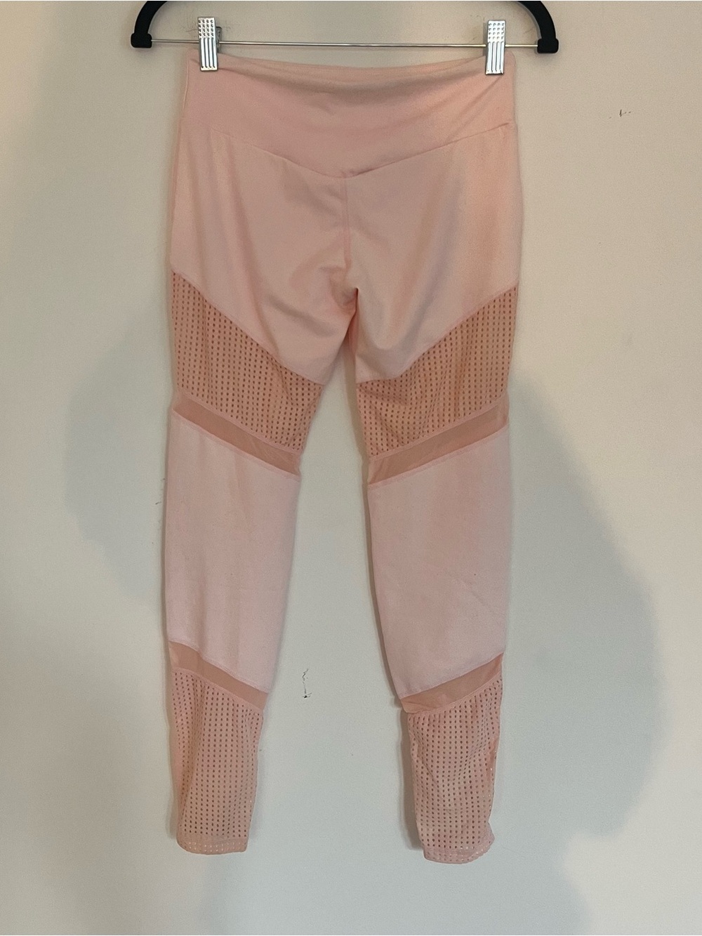 Blush Pink Mesh Panel Leggings
